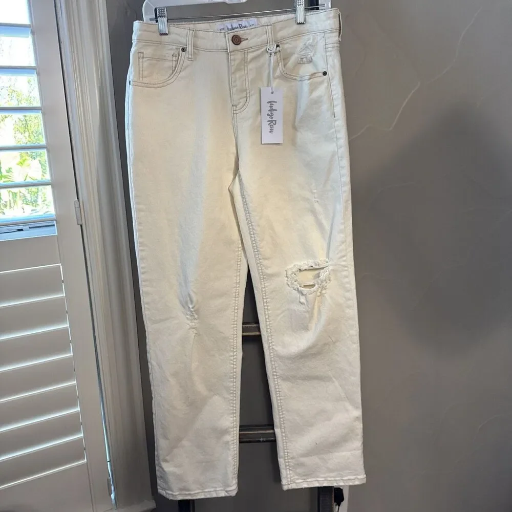 Indigo Rein Women Ivory Jeans Size 11 NWT Waist 29 length 27